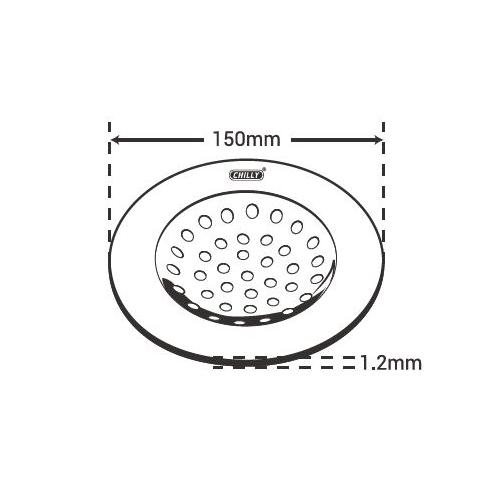 Chilly SS Pisto Super Heavy Flat Cut Matt Finish Drain Jali, PS-HFC-150