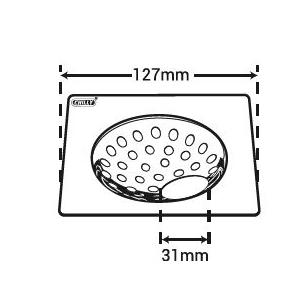 Chilly SS Sanisquare Gypsy Flat Cut Matt Finish Drain Jali, SS-GFC-127