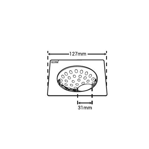 Chilly SS Sanisquare Gypsy Flat Cut Matt Finish Drain Jali, SS-GFC-127