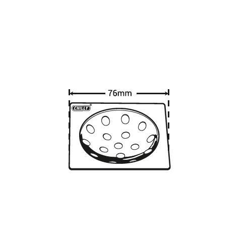 Chilly SS Sanisquare Flat Cut Gloss Finish Drain Jali, SS-FC-76