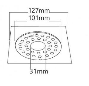 Chilly SS Sanitroking Square Gypsy Flat- Flat Cut Lock Matt Finish Drain Jali, SK-SGFFCL-127