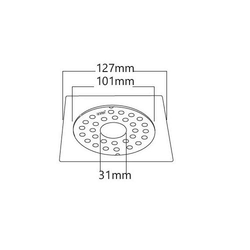 Chilly SS Sanitroking Square Gypsy Flat- Flat Cut Lock Matt Finish Drain Jali, SK-SGFFCL-127