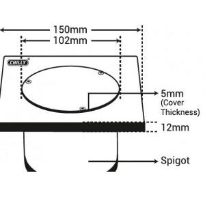 Chilly SS Cleanout Square Spigot Heavy Traffic Matt Finish 4-5 Inch Drain Jali, CO-SSPHT-150