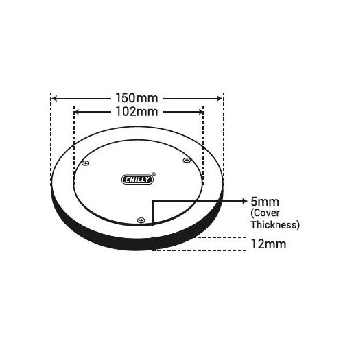 Chilly SS Cleanout Round Heavy Traffic Gloss Finish 4-5 Inch Drain Jali, CO-RHT-150