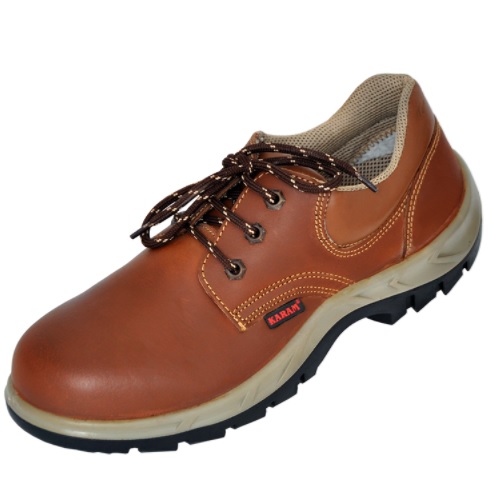 Karam FS 61 Premium Range Brown Steel Toe Safety Shoes, Size: 10