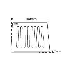 Chilly SS Vertical Grating Square Flat Cut Matt Finish 4-5 Inch Drain Jali, VG-SFC-150