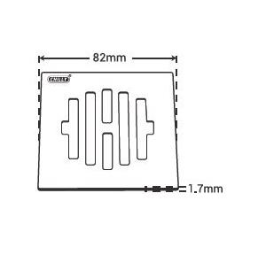 Chilly SS Vertical Grating Square Flat Cut Gloss Finish 2 Inch Drain Jali, VG-SFC-82