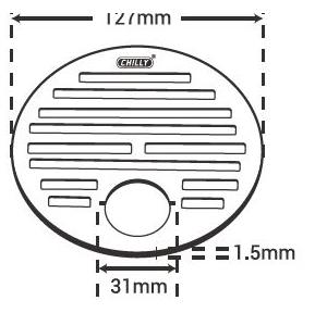 Chilly SS Golden Classic Round Gypsy Flat Cut Matt Finish 4 Inch Drain Jali, GC-RGFC-127