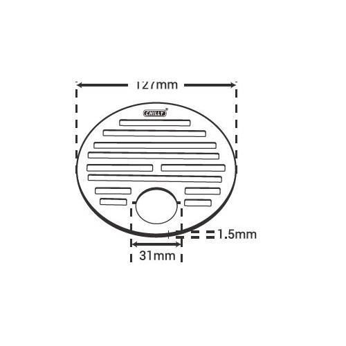 Chilly SS Golden Classic Round Gypsy Flat Cut Matt Finish 4 Inch Drain Jali, GC-RGFC-127