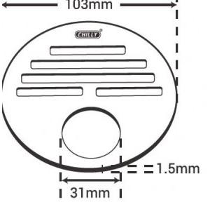 Chilly SS Golden Classic Round Gypsy Flat Cut Matt Finish 3 Inch Drain Jali, GC-RGFC-103