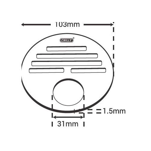 Chilly SS Golden Classic Round Gypsy Flat Cut Matt Finish 3 Inch Drain Jali, GC-RGFC-103