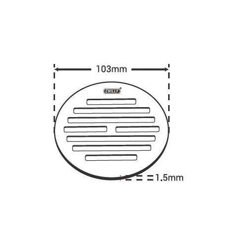 Chilly SS Golden Classic Round Flat Cut Matt Finish 3 Inch Drain Jali, GC-RFC-103