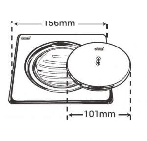 Chilly SS ndia King Square Classic Matt Finish 4 Inch Drain Jali, IK-SC-156