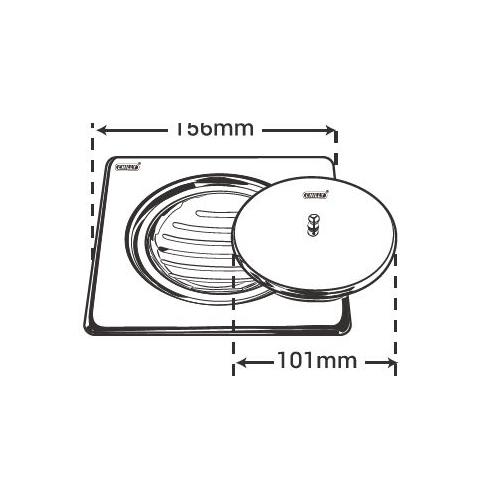 Chilly SS ndia King Square Classic Matt Finish 4 Inch Drain Jali, IK-SC-156