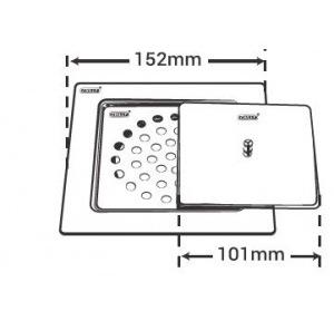 Chilly SS India King Square Square Gloss Finish 4 Inch Drain Jali, IK-SS-152