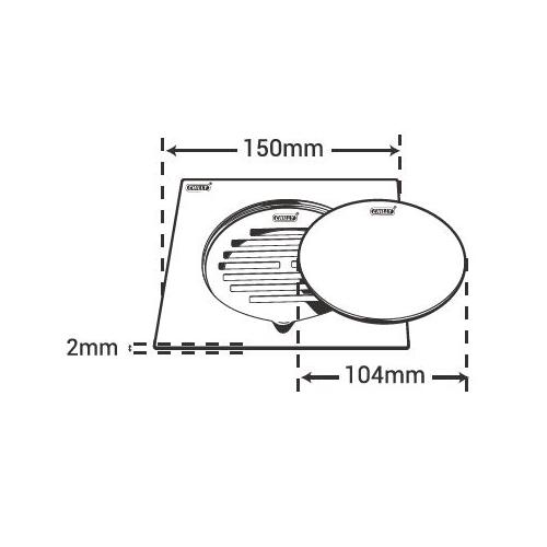 Chilly SS India King Lifestyl Square Multi Heavy Classic Matt Finish 4 Inch Drain Jali, IK-LSMHC-150