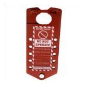 Lockout Hasp Di-Electric with Flexible Polymers 6 Holes SH-TAGHASP Red