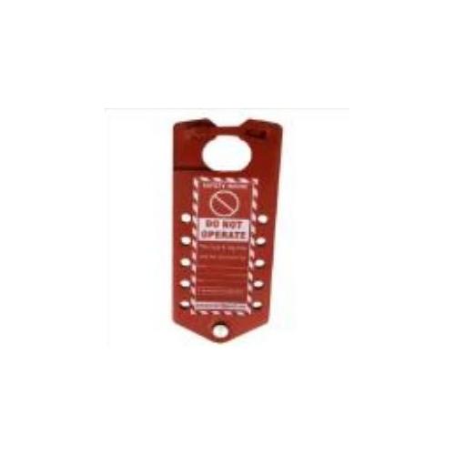 Lockout Hasp Di-Electric with Flexible Polymers 6 Holes SH-TAGHASP Red