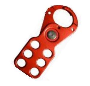 Lockout Hasp Di-Electric Scissor Type Metal 6 Holes 38mm SH-MH-VC-6H-P Red