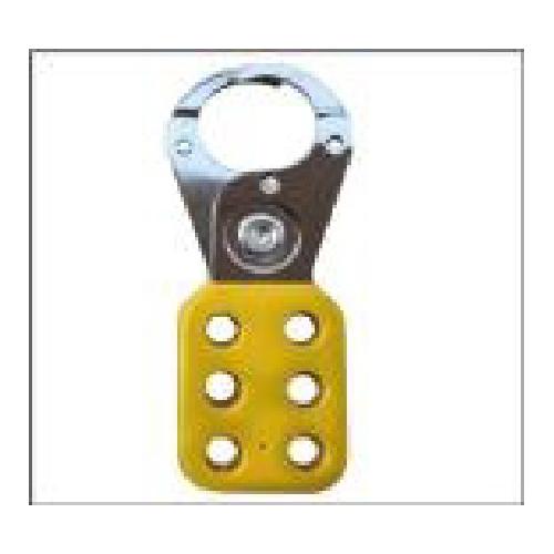 Lockout Hasp Di-Electric Scissor Type Metal 6 Holes 38mm SH-MH-VC-6H-P Yellow