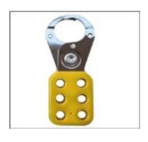 Lockout Hasp Di-Electric Scissor Type Metal 6 Holes 25mm SH-MH-VC-6H-S Yellow