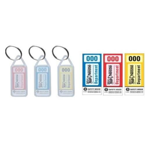 Transparent Plastic Keyring With Any Message Lable SH-KR-WOM Pack of 10