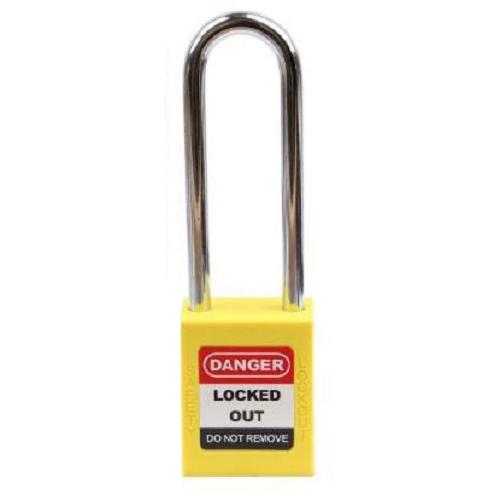 Dielectric Padlock Extra long shackle With ABS Cover 76mm Yellow SH-DPLLS-KDEL Pack of 10