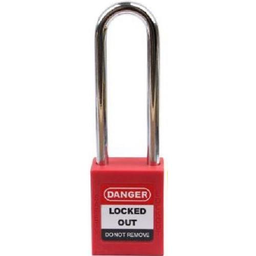 Dielectric Padlock Extra long shackle With ABS Cover 76mm Red SH-DPLLS-KDEL