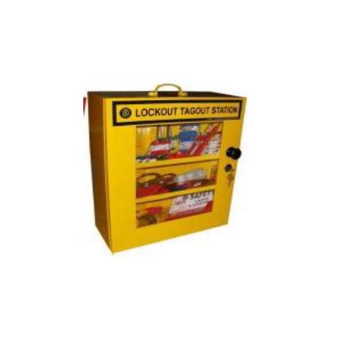 Lockable Lockout Station With Material With Front Side Tranparent Acrylic Cover and Lock 14x16x6 Inch SH-LS-PCB-WM