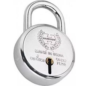 Harrison Pad Lock 0643 J Supreme Round 65mm BCP Finish 3 Keys