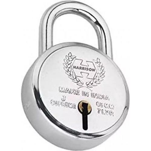 Harrison Pad Lock 0643 J Supreme Round 65mm BCP Finish 3 Keys