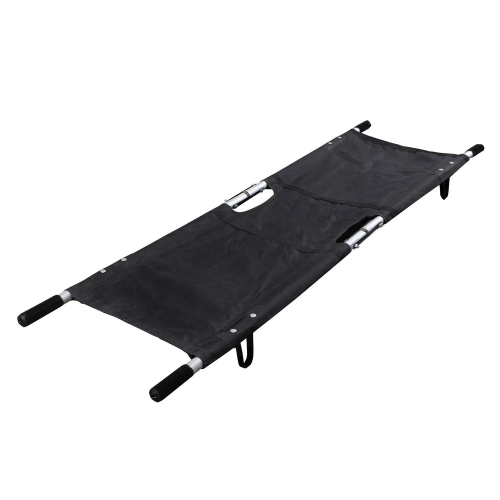 Folding Stretcher with Black Cover 2 Fold, Unfold Size: 80x23 Inch, Fold Size: 40x6 Inch