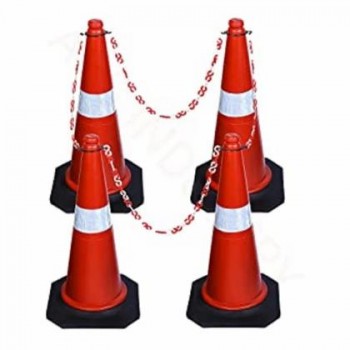 Safety Cone Chain Hook Plastic Barrier Color: Red and White