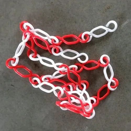 Safety Cone Barricading Chain Hook Plastic Color Red and White 1 Mtr