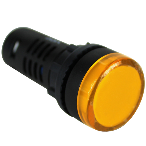 Panel Mount LED Indicator Round 24V DC (Yellow)