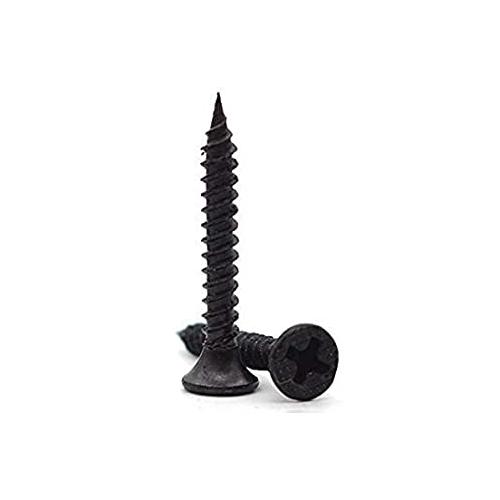 Full Thread Screw Black, 1 Inch (Pack of 250)