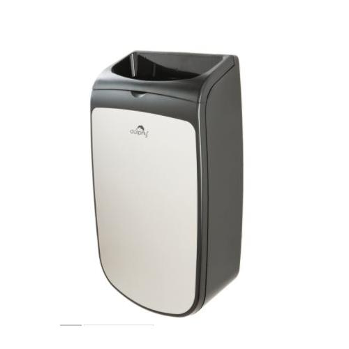 Dolphy Wall Mounted Dustbin DWBN0001 Cover Plate Silver Color SS202 25 Ltr 40x66.5x12.5cm