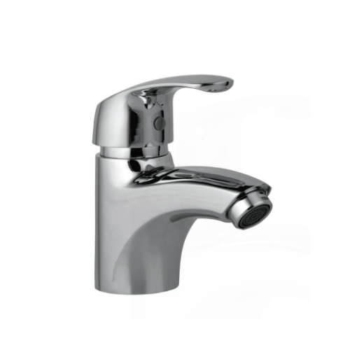 Jaquar Single Lever Basin Mixer Without Popup Waste, With 375mm Long Braided Hoses, Finish: Chrome, EKO-CHR-33001B