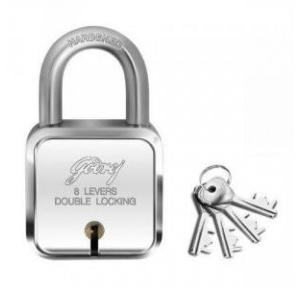 Godrej 4 Keys 8 Lever Square Padlock, 8154