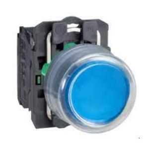 Schneider Spring Return Flush With Silicon Transparent Boot Push Button Blue, XB5AP61N