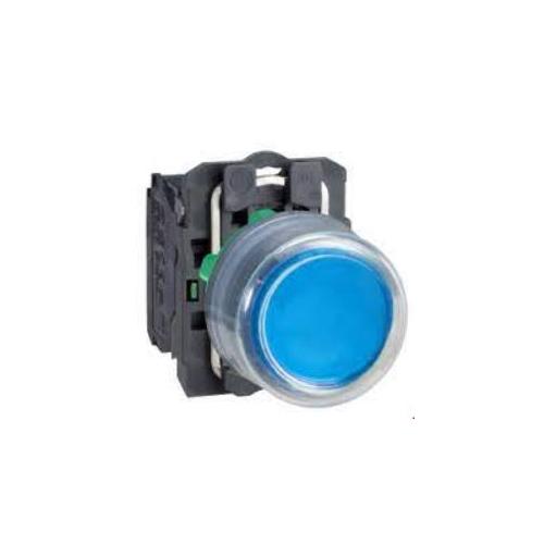 Schneider Spring Return Flush With Silicon Transparent Boot Push Button Blue, XB5AP61N