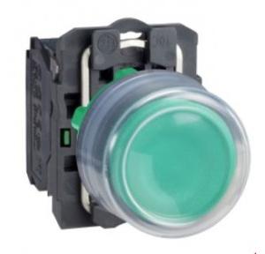 Schneider Spring Return Flush With Silicon Transparent Boot Push Button Green, XB5AP31N