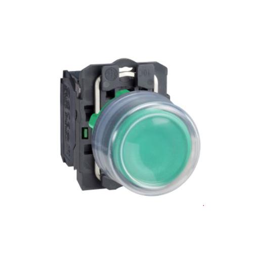 Schneider Spring Return Flush With Silicon Transparent Boot Push Button Green, XB5AP31N