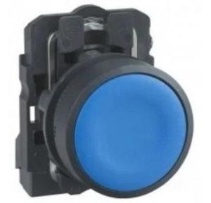 Schneider Spring Return Flush Push Button Blue, XB5AA61N