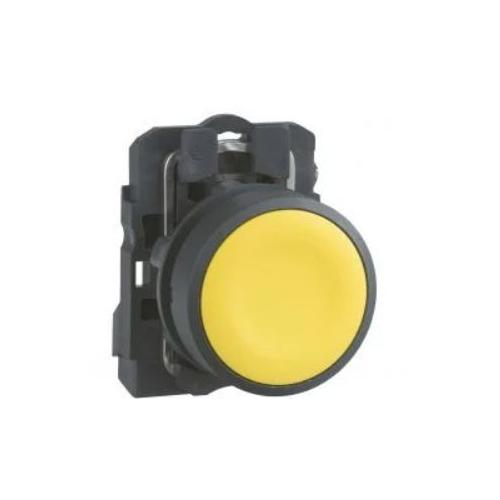 Schneider Spring Return Flush Push Button Yellow XB5AA51N