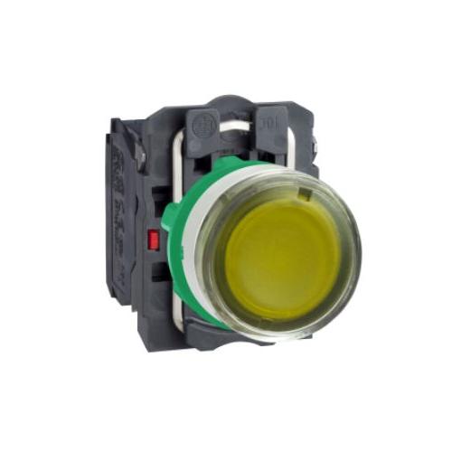 Schneider Flush Integral LED 230V No Contact Illuminated Pushbutton Yellow, XB5AW35M1N