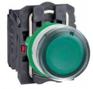 Schneider Flush Integral LED 230V No Contact Illuminated Pushbutton Green, XB5AW33M1N