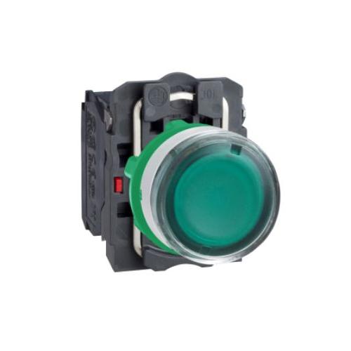 Schneider Flush Integral LED 230V No Contact Illuminated Pushbutton Green, XB5AW33M1N