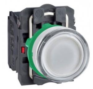 Schneider Flush Integral LED 230V No Contact Illuminated Pushbutton White, XB5AW31M1N