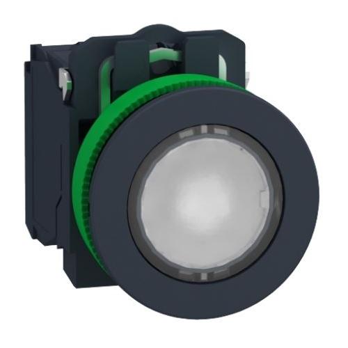 Schneider Flush Integral LED 110V No Contact Illuminated Pushbutton Clear, XB5AW37G1N